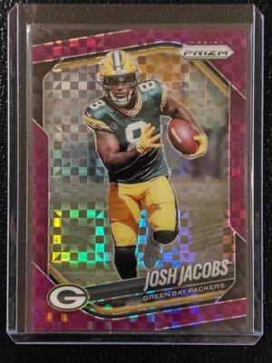 2025 Panini Prizm Josh Jacobs #188 Purple Power Prizm 8/49 JERSEY # MATCH SSP