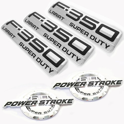#ad 5 6.0L POWER STROKE F 350 Lariat Super Duty Emblem fits Badge F350 Chrome $54.29