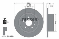 2X Textar Bremsscheiben Ø286Mm Voll Hinten Passend FÜR Opel Omega