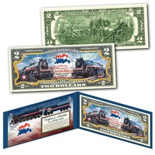 AMERICAN FREEDOM TRAIN Reading Railroad A Moving Monument AMERICA 250 $2 Bill