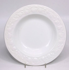 Zuppiera PIATTO profondo bianco rilievo decoro bordo Franco Giorgi Quadrifogli Ø 24 cm