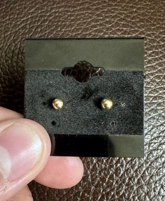 14K Yellow Gold Ball Stud Earrings JCM