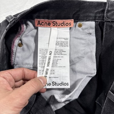 Acne Studios 1989 Wide Leg Baggy Jeans Black Ash Men's 34x30 READ