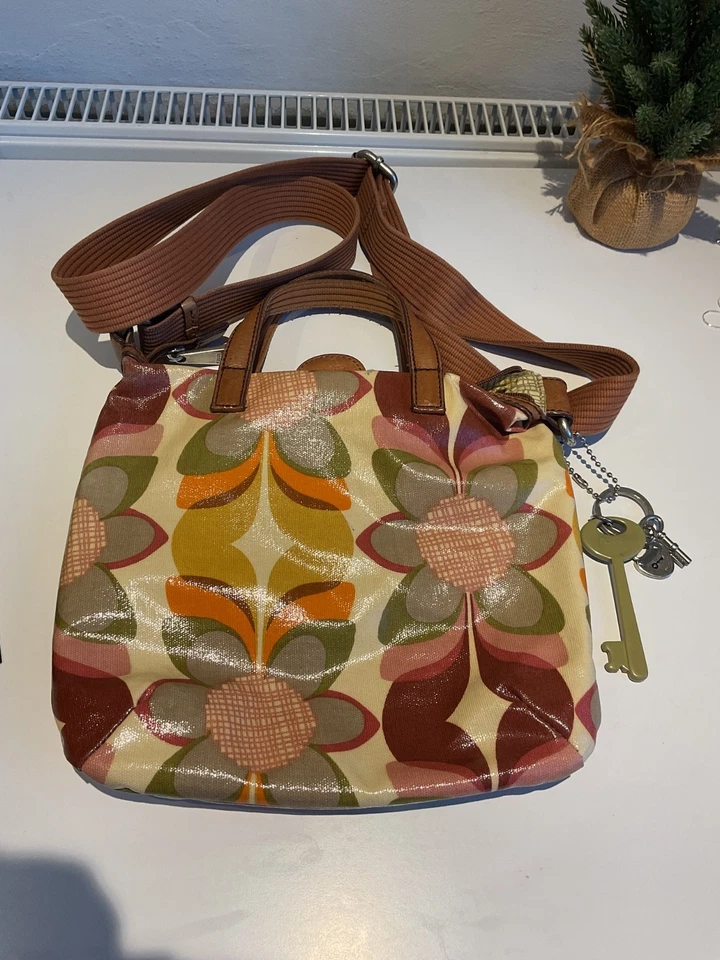 VINTAGE FOSSIL CROSS BODY KEY-PER BAG FABULOUS FUNKY DESIGN - Image 2 of 4