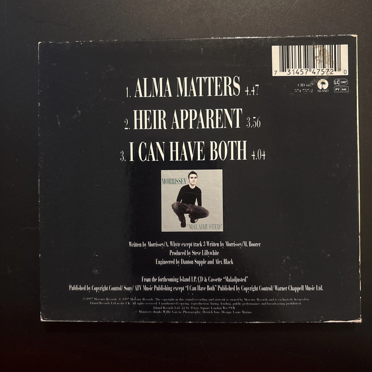 A1 Morrissey - Alma Matters (1997) - cd single w/ 3 songs LIKE NEW CONDITION