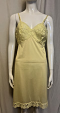 GAYMODE Vintage Full Slip Yellow Nylon  Lace Bust/Hem SZ 34/12S Sunny Cheery Co