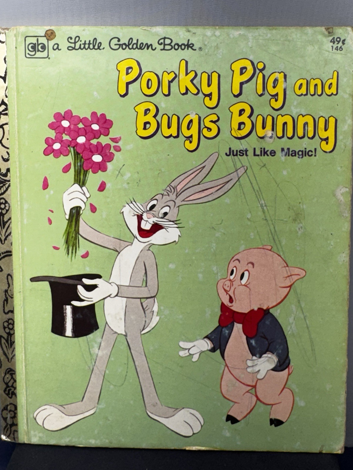 A LITTLE GOLDEN BOOK -PORKY PIG & BUGS BUNNY JUST LIKE MAGIC  “76” Pen Marks