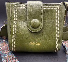 Borsa a secchiello vintage Chie' 2a tracolla donna pelle PU (verde) 7 pollici