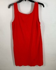Kate Spade for Target Red Scoop Neck Sleeveless Scalloped Hem Dress S