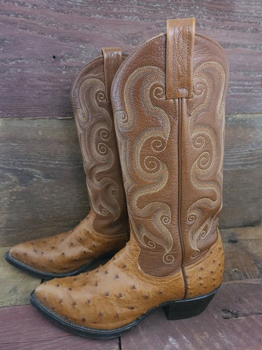 Tony Lama Peanut Brittle FQ Ostrich 