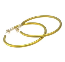 Giampouras 50713 ~ Anodized Colored Titanium Long Open Hoop Earrings