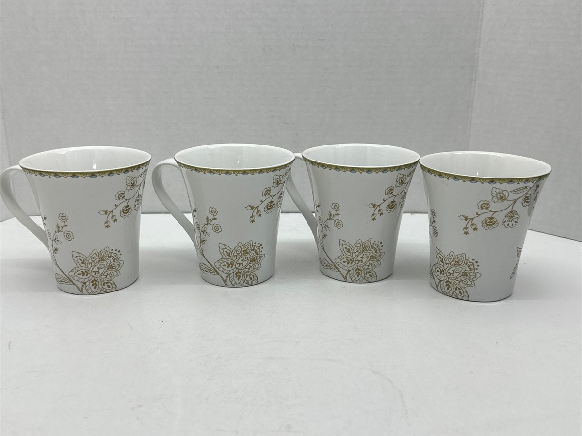 222 Fifth Peacock Garden Coffee Mug Cup Set of 4 | eBay
