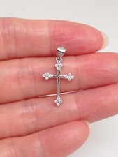 Silver Cross Pendant Sterling Silver 925 Small Cross Women 17mm 0.67" /25mm0.98"