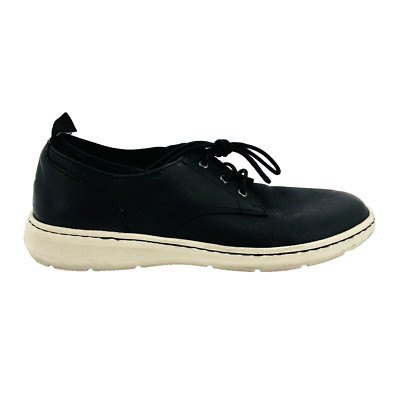 Mens 8 M Born Marcus Black Leather White Derby Sneaker Lace Up Comfort Fashion