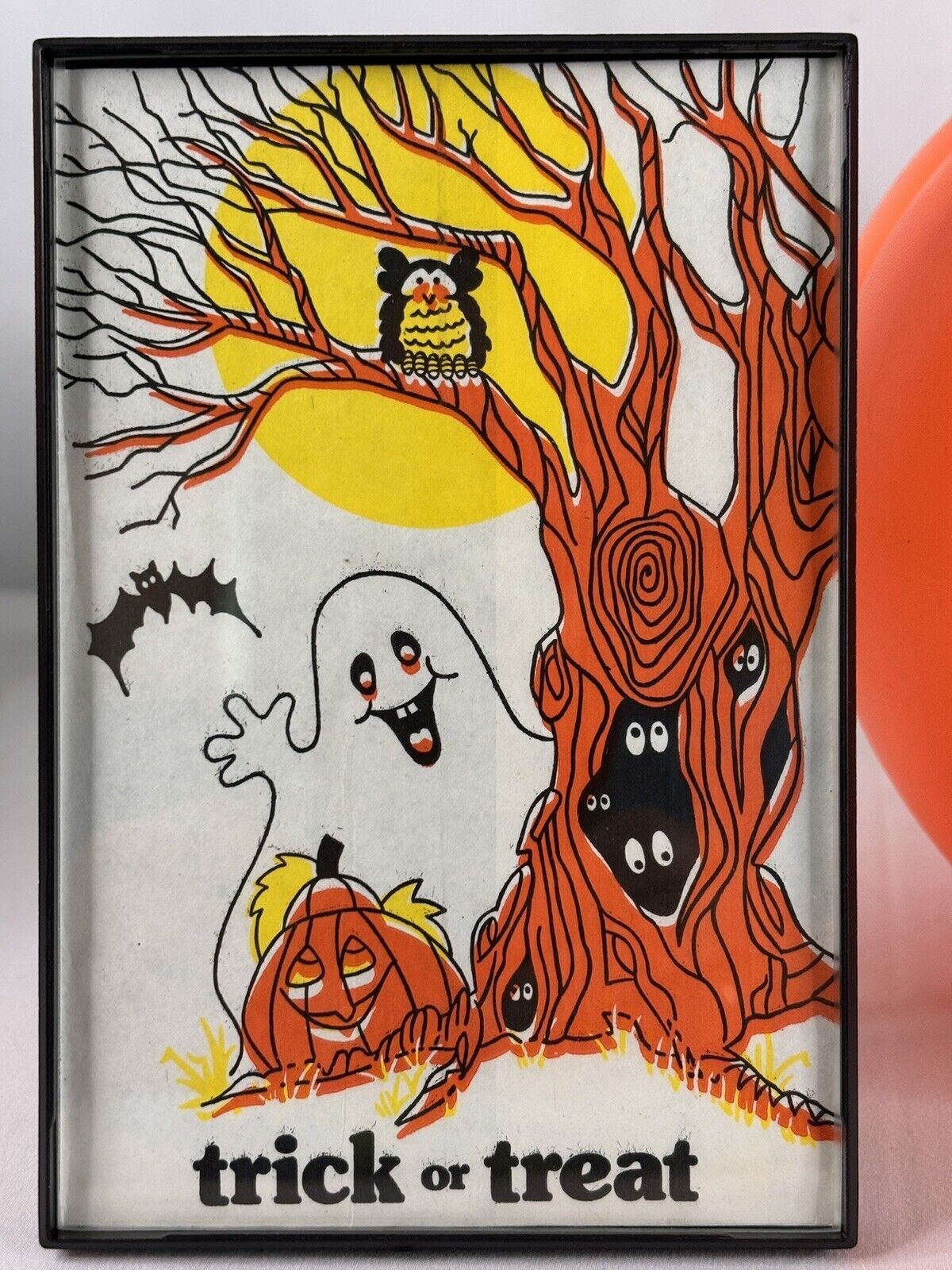 Halloween Alien Treat Bucket Collection 4 Mini Pails Framed Vintage Treat Bag