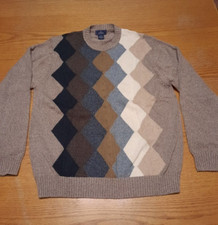 Dockers Men  s Pullover Crew Neck Argyle Sweater Large
