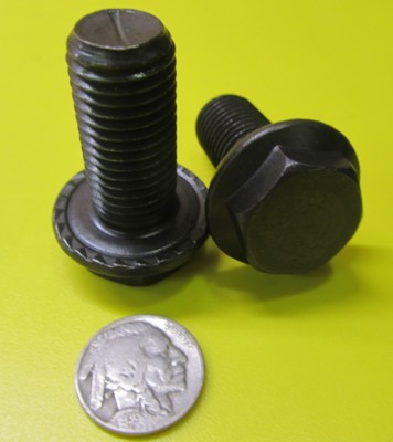 Flanged Serrated Bolt, Steel, FT, M16 x 2 x 35 mm Length, 2 Pc