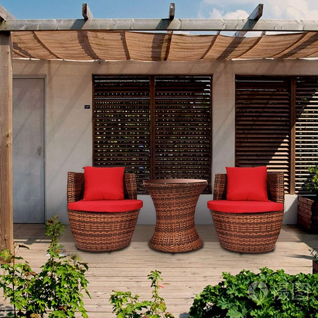 2 Armchairs And Coffee Table Allegro Rattan Balcony Garden Patio Outdoor Set For Sale Ebay