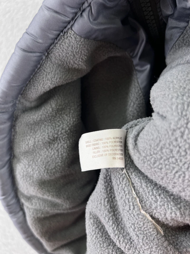 Antiguo Chaleco Azul Marino Niñas Grande Gris Puffer Cremallera Completa 100% Poliéster Forrado de Vellón Foto 4 de 4