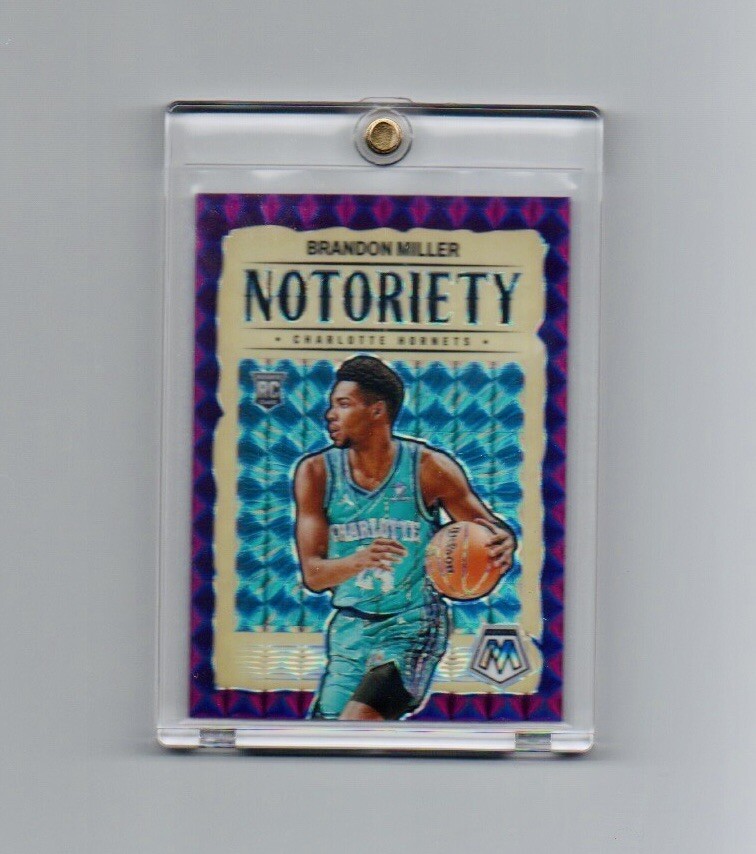 #’d /99 Brandon Miller Purple Prizm SP RC 2023 Mosaic Notoriety Rookie GRADE IT!