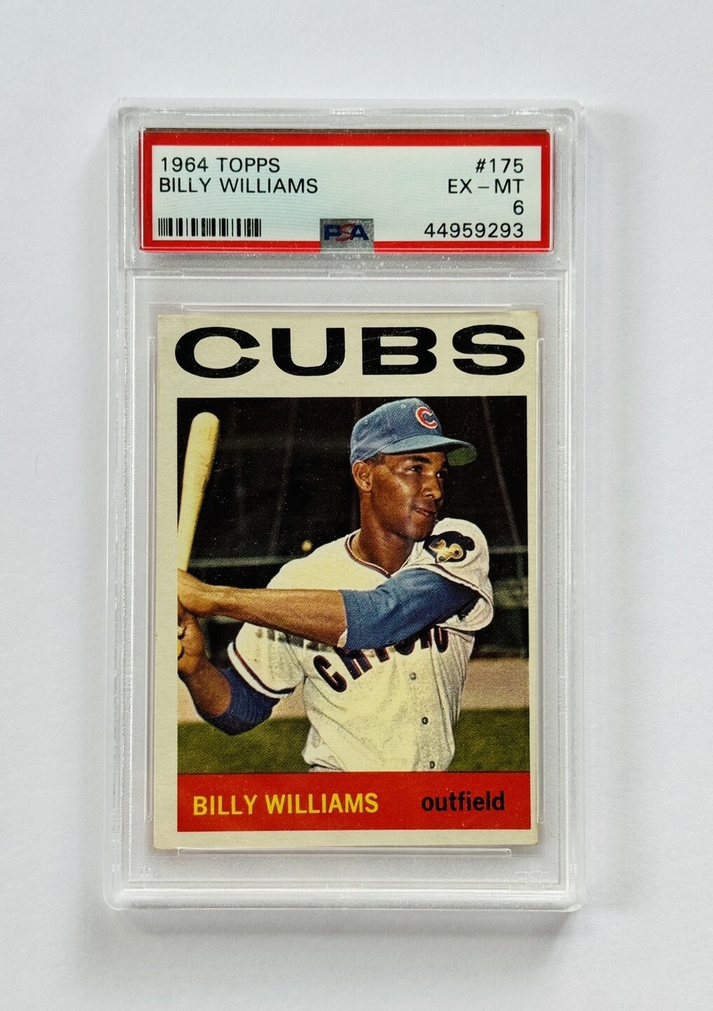 BILLY WILLIAMS Chicago Cubs 1964 Topps Baseball Card #175 PSA EX-MT 6