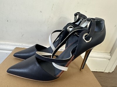 Topshop Slingback Heels Topshop Vintage 1980s Light Grey Leather