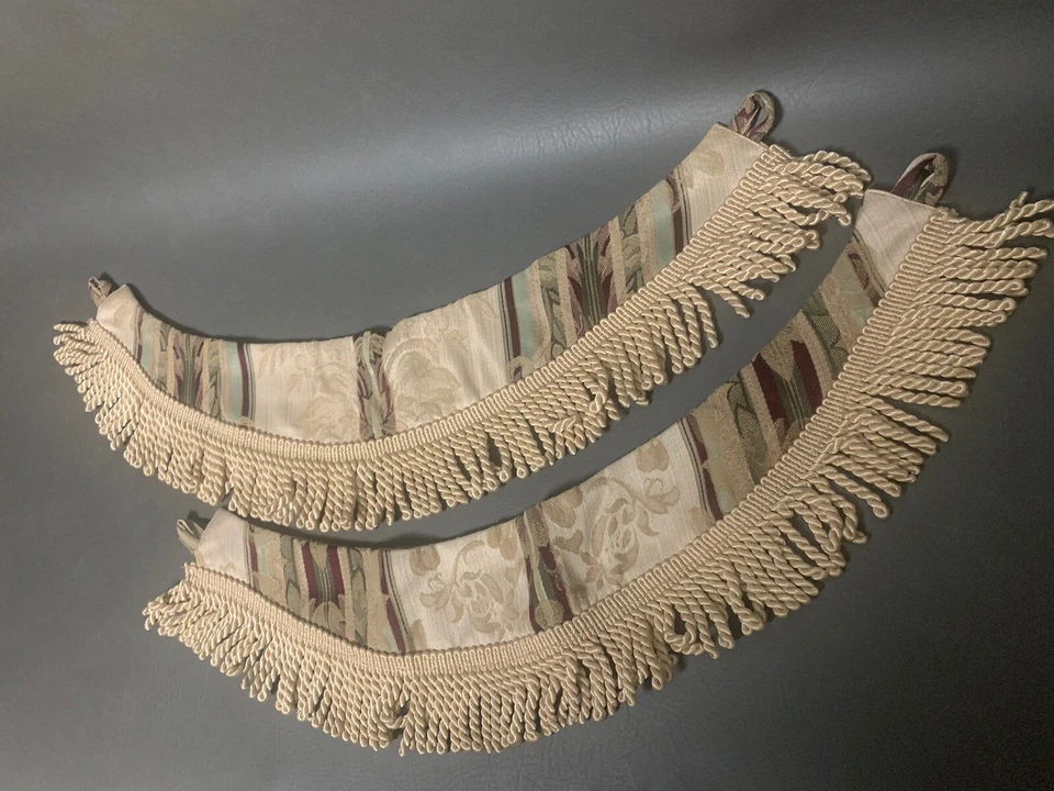 "Corbatas de cortina Croscill damasco rayas borlas trenzadas 24""" Foto 3 de 4