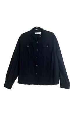 La Bellum Hillary Scott Jacket Sz2X Button Up Pockets Lace Detail on Back Frills
