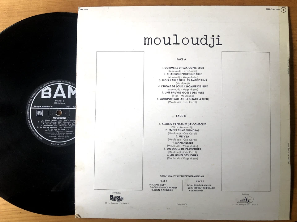 MOULOUDJI 33Tours/LP LD 5774 Avec DÉDICACE - Photo 3/3