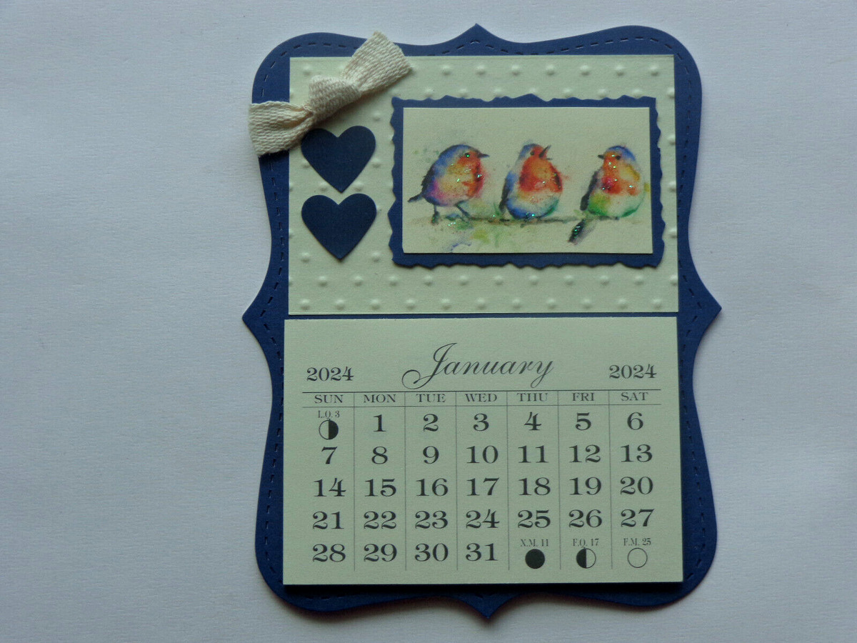 BIRD LOVERS BIRD WATCHERS WATERCOLOR 2024 MINI MAGNETIC CALENDAR TEAR OF  PAGES