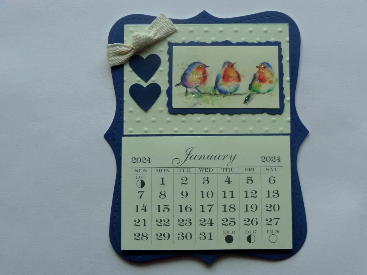 BIRD LOVERS BIRD WATCHERS WATERCOLOR 2024 MINI MAGNETIC CALENDAR