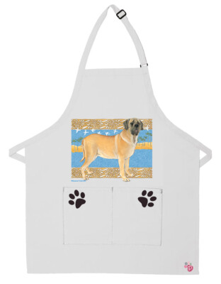 Mastiff Dog Apron Two Pocket Bib Apron with Adj Neck