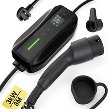 8M 3 Pin EV Home Charger Type 2 Portable EV Charging Cable 13A 3kw VW ID.3 ID.4