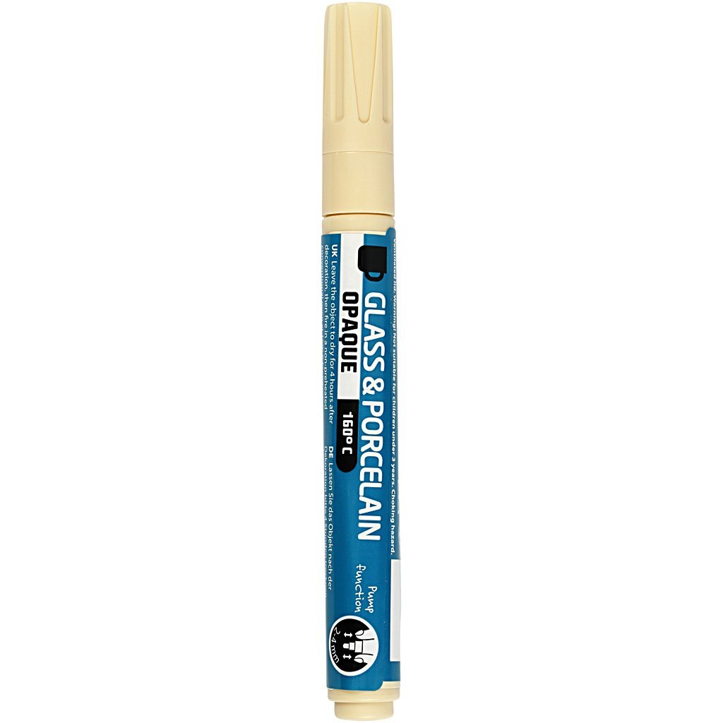 Creativ Company Glass & Porcelain Markers, Cream