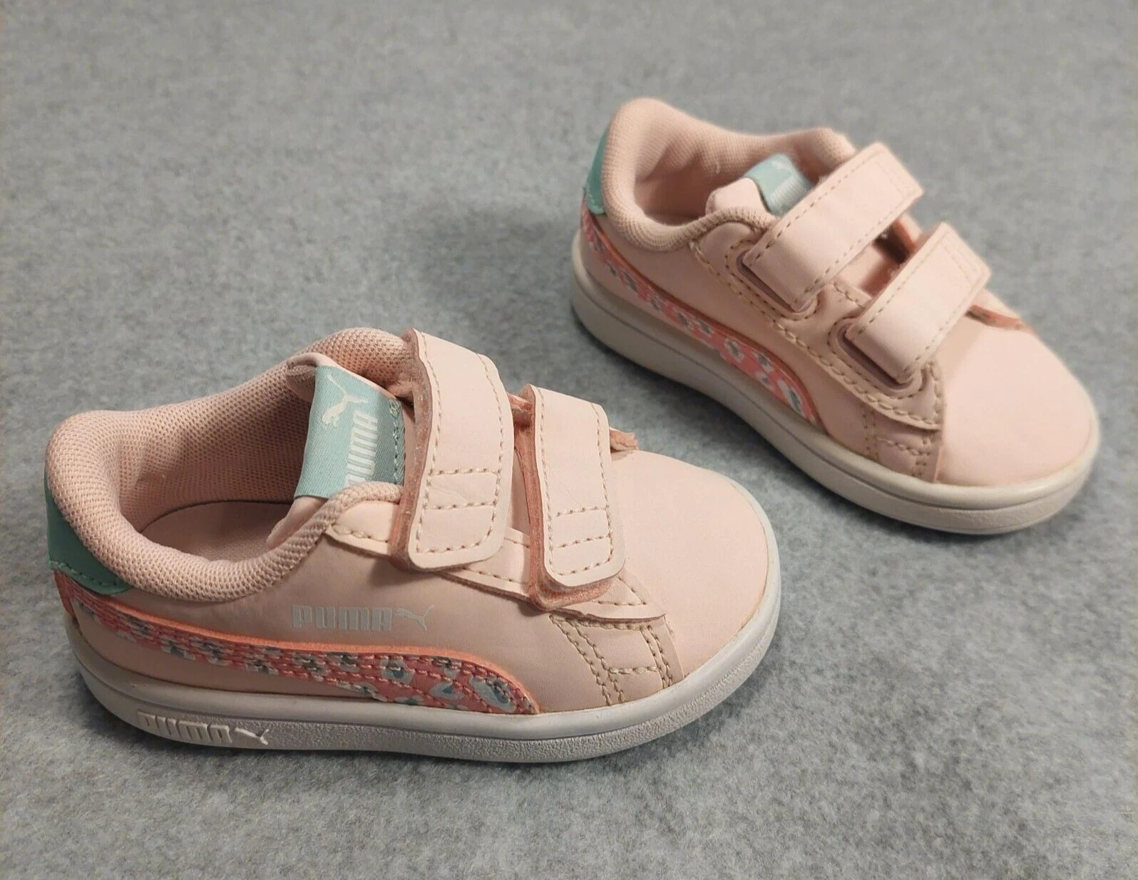 Scarpe da ginnastica PUMA unisex bambino Smash 2 gancio e passante 5C rosa bambino ragazza moda