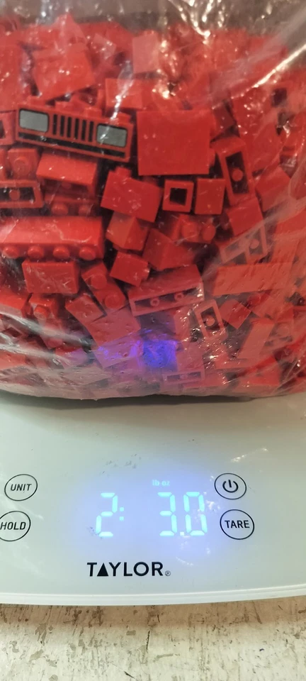 LEGO Lot of Red 1x2 1x3 1x4 1x6 1x8 1x10 Bricks 2 Pounds Star Wars Ninjago MOC - Image 2 of 2