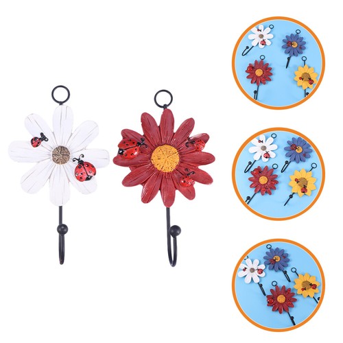 2 Pcs Flower Key Hook Wreath Organizer Hooks up Safe Kitchen eBay