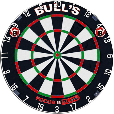 BULL'S Focus II Plus Dart Board | Dartscheibe für Steeldarts Darts