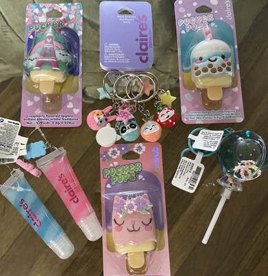 Claire's Miscellaneous 7pc Lot BFF Charms Lollipop Key Chain Lip Care $50 Retail