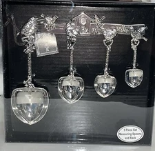 Ganz five Piece measuring spoon set birds New- 4 Spoons & Rack