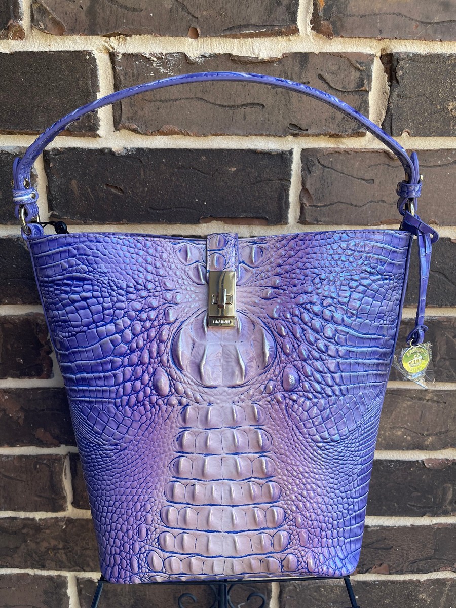 NWT $365 BRAHMIN Shira Very Peri Ombre Melbourne Bucket Bag Purple