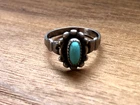 VINTAGE TURQUOISE AND STERLING SILVER BELL TRADING POST RING