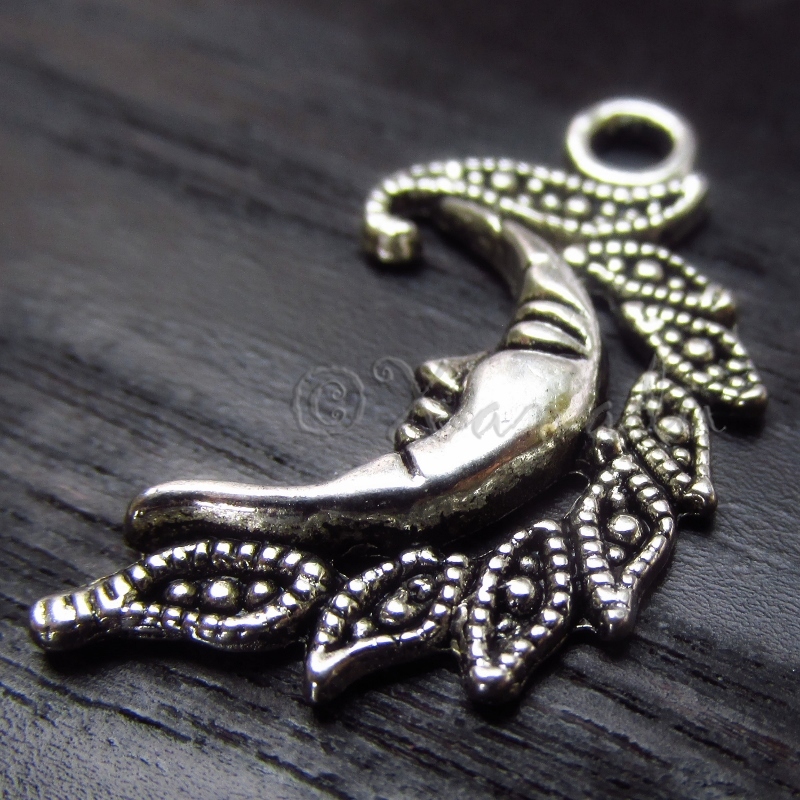 5PCs Moon Goddess Celestial Wholesale Silver Plated Charm Pendants C2249