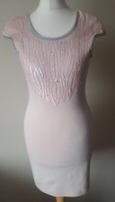 Lipsy Dress Size 8 Short Nude Sequin