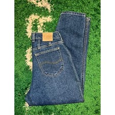 Vintage Women's Lee Petite Blue Denim Jeans Bottoms VTG 12 P