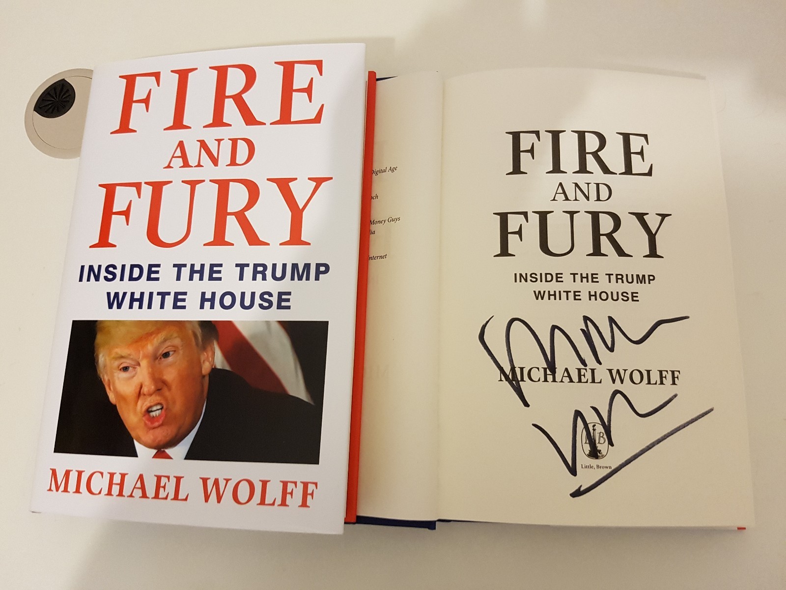 Fire and Fury Inside the Trump White House Hardcover Michael Wolff Hand Signed