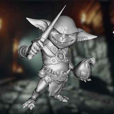 Grinning Goblin Thief Mini | Mischievous Goblin Trickster | By Monster Atlas