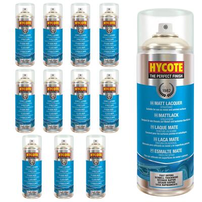 Hycote Mattlack schnelltrocknend Aerosol Sprühfarbe 4,8 Liter 400 ml x12