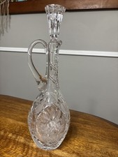 VINTAGE CLEAR CRYSTAL CUT GLASS DECANTER WITH STOPPER