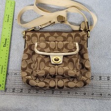 Coach Signature Monogram Canvas Crossbody Bag...